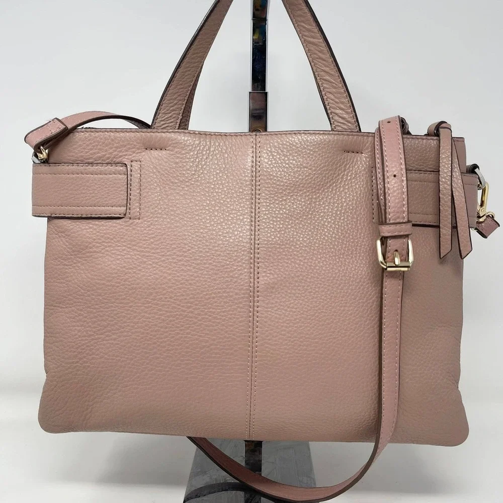 Vince Camuto Davy Accordion Top Handle Crossbody Bag Blush Pink‎ Leather READ